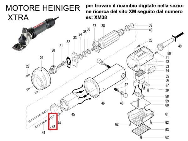 RICAMBIO HEINIG XTRA ANELLO DISTANZIATORE FIG. XM43