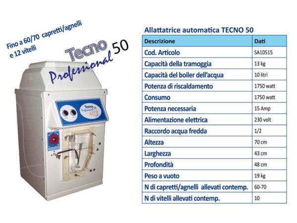 ALLATTATRICE TECNO 50- 40 OVINI/CAPR - 10 VITELLI