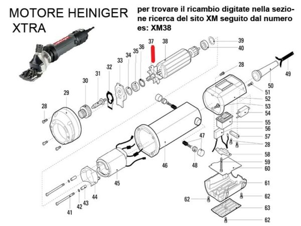 RICAMBIO HEINIG XTRA VENTOLA FIG. XM37 Cod: ABBHE701-608