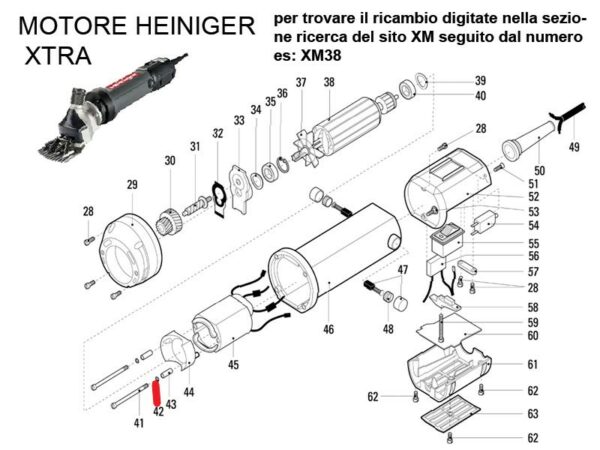 RICAMBIO HEINIG XTRA RANELLA FIG. XM42 Cod: ABBHE701-616