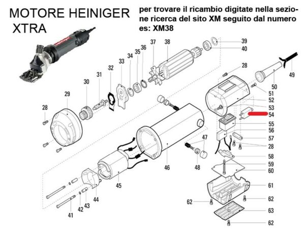 RICAMBIO HEINIG XTRA SALVAMOTORE FIG. XM54 Cod: ABBHE701-630