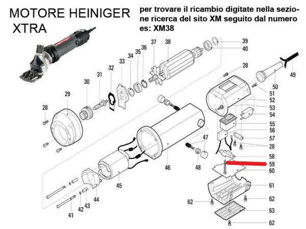 RICAMBIO HEINIG XTRA VITE FIG. XM59 Cod: ABBHE701-642