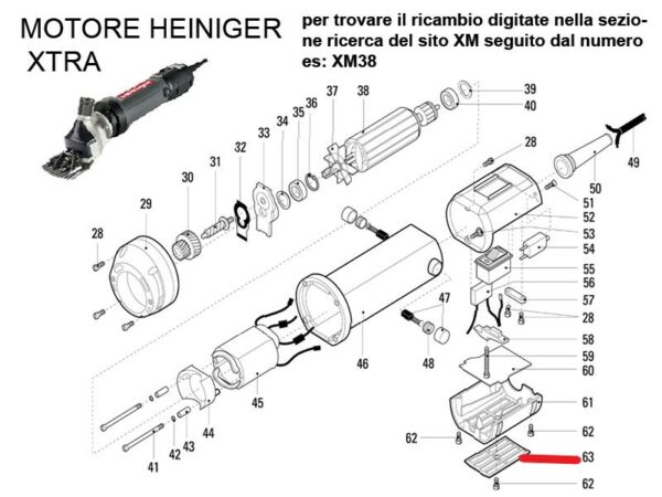 RICAMBIO HEINIG XTRA FILTRO FIG. XM63 Cod: ABBHE701-600-30AB