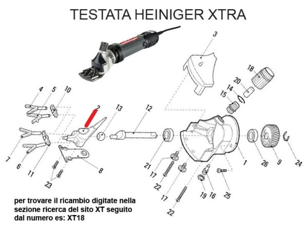 RICAMBIO HEINIG XTRA OSCILLATORE PORTA FORCHE FIG. XT2 Cod: ABBHE717-701