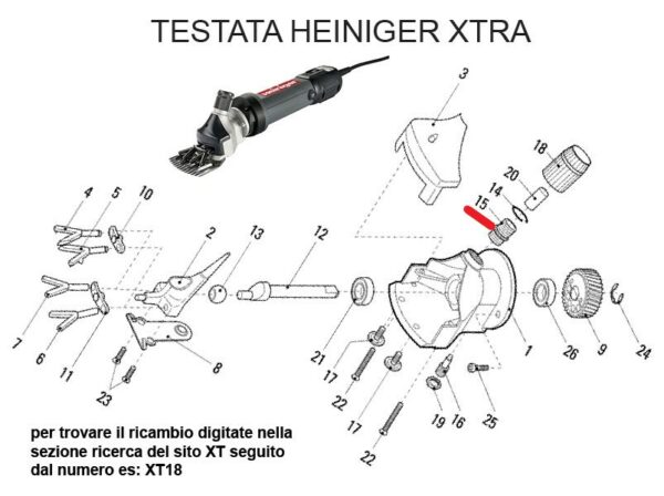 RICAMBIO HEINIG XTRA BOCCOLA BI FILETTATA FIG. XT15 Cod:ABBHE721-110B