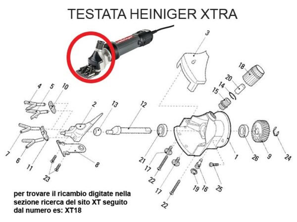 RICAMBIO HEINIG XTRA TESTATA COMPLETA FIG. XT27 Cod: ABBHE717-700