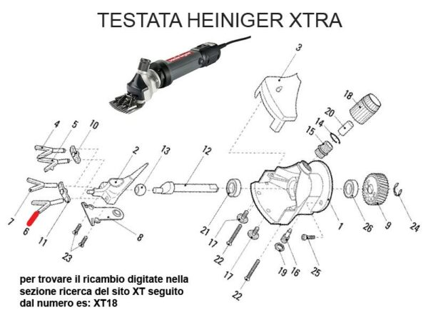 RICAMBIO HEINIG XTRA FORCELLA SINISTRA LARGA 3 FIG. XT6 Cod: ABBHE717-706